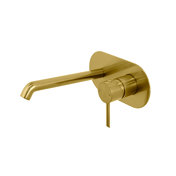ROUND наружная часть настенного смесителя для раковины без донного клапана матовое золото 